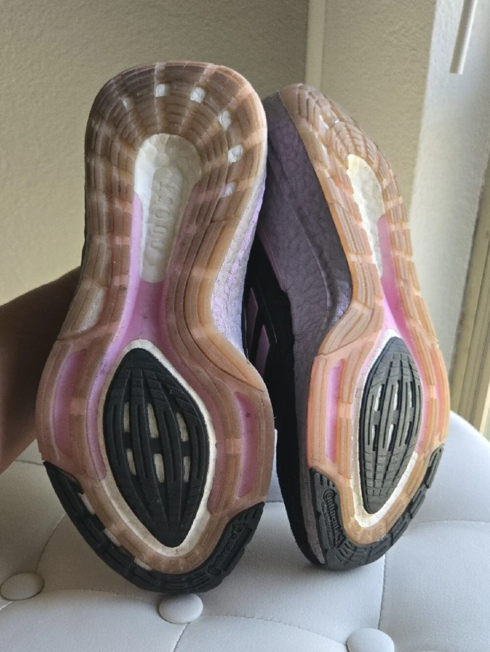 adidas Black and Light Pink Ultraboost Sneakers